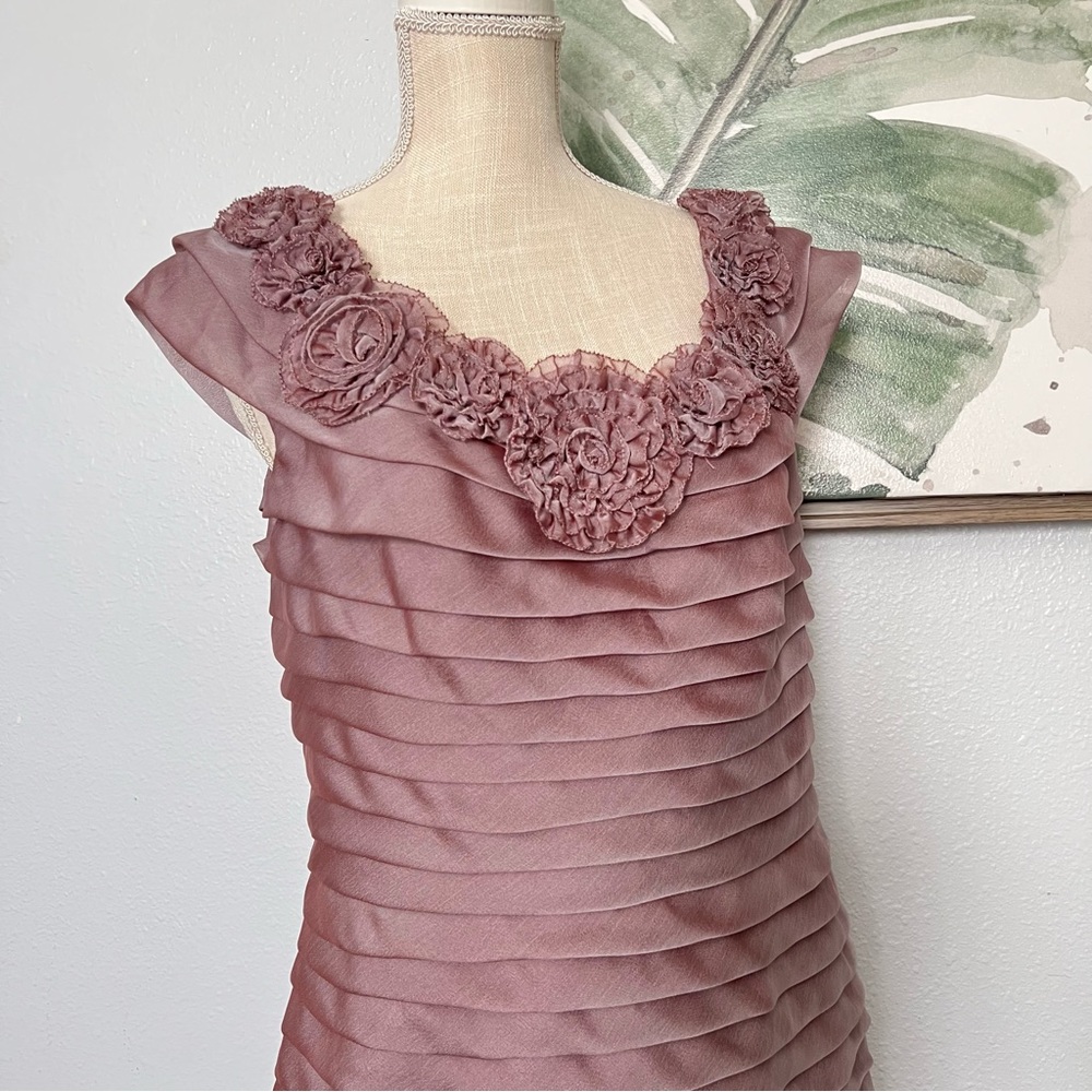 Adrianna Papell fitted ruffle layer dress Size 14
